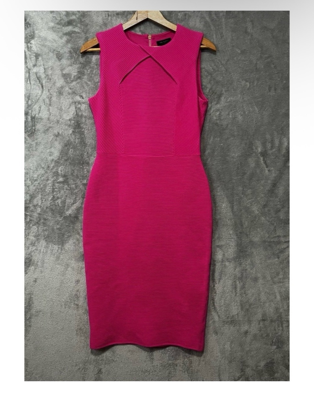 Ted Baker London Bright Fuchsia Sleeveless Midi Sheath Dress